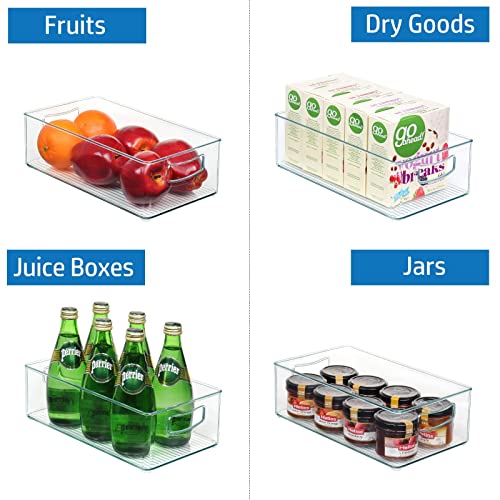 Hudgan Set Of 8 Fridge Organizer Bins, Stackable Plastic Organizer Bins for Fridge Pantry, 4 Large and 4 Small Refrigerator Organizers and Storage - Food Safe, BPA Free - Image 3