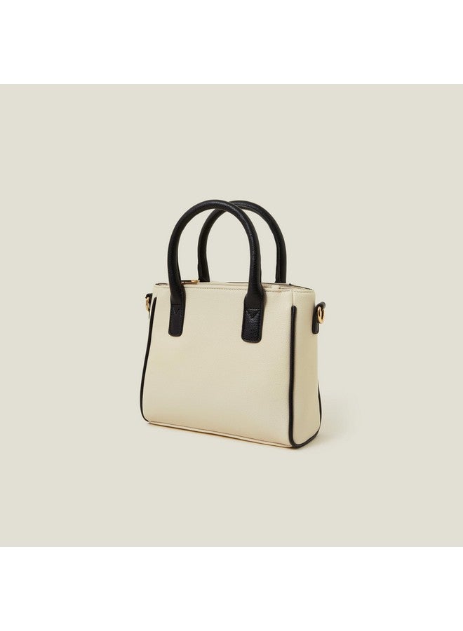 Accessorize London Women's Cream Two-Tone Faux Leather Handbag | hand bags for women stylish medium size | Ladies Purse | Shoulder bag for woman - Image 3