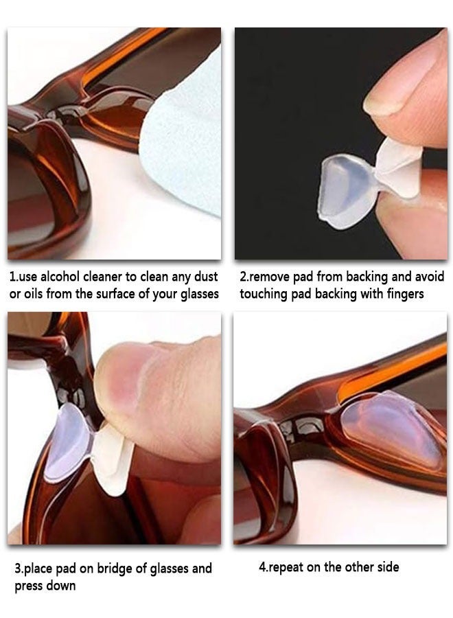 Eyeglass Nose Pads Stick on 2.5mm Silicone Anti Slip Adhesive Eyewear Nose Pads Cushions for Reading Glasses Sunglasses Spectacles 10 Pairs 5 Pairs Black +5 Pairs Clear - Image 4