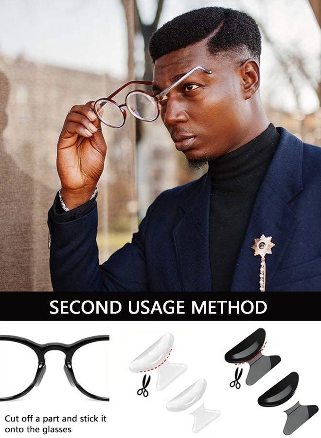 Eyeglass Nose Pads Stick on 2.5mm Silicone Anti Slip Adhesive Eyewear Nose Pads Cushions for Reading Glasses Sunglasses Spectacles 10 Pairs 5 Pairs Black +5 Pairs Clear - Image 5