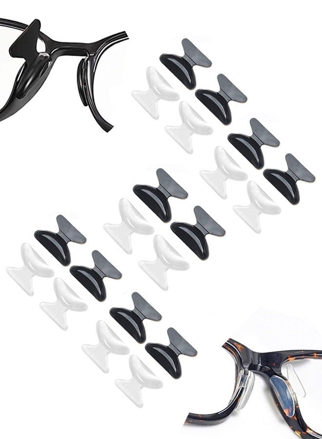 Eyeglass Nose Pads Stick on 2.5mm Silicone Anti Slip Adhesive Eyewear Nose Pads Cushions for Reading Glasses Sunglasses Spectacles 10 Pairs 5 Pairs Black +5 Pairs Clear - Image 1