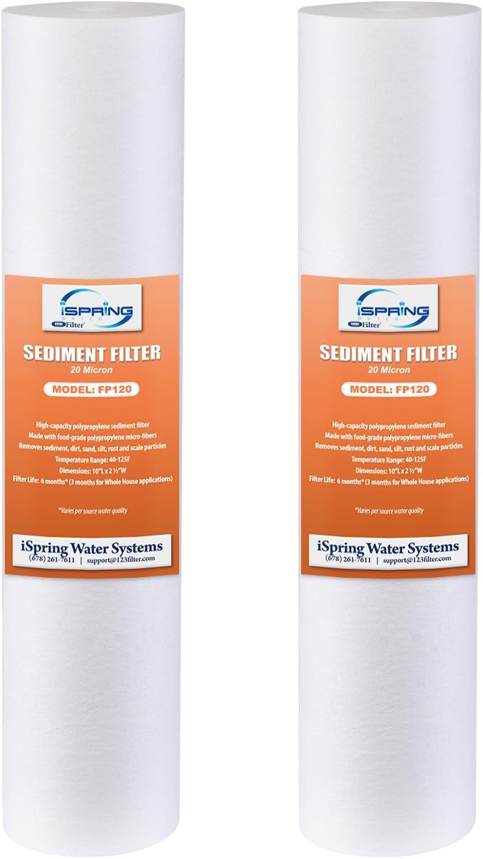 iSpring فلاتر مياه iSpring FP120X2 10x25 البديلة للترسبات 20 ميكرون - عبوة 2 - Image 1