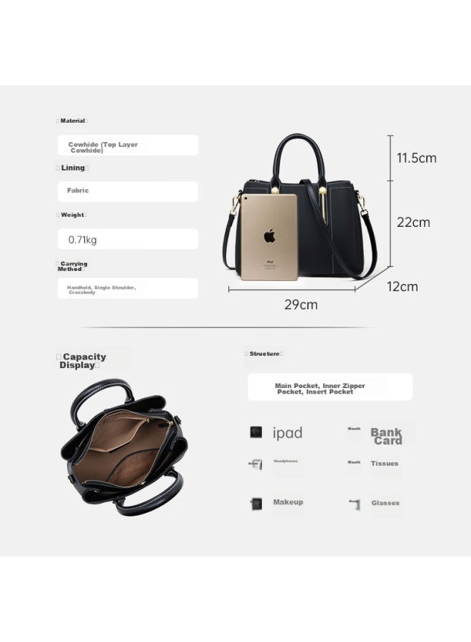 ZOOLER Zhuer Women's Handbag , Cowhide Tote Bag, Fashionable Commuter Bag, Ladies' Bag, Mom Bag, Qixi Gift For Wife - Image 2