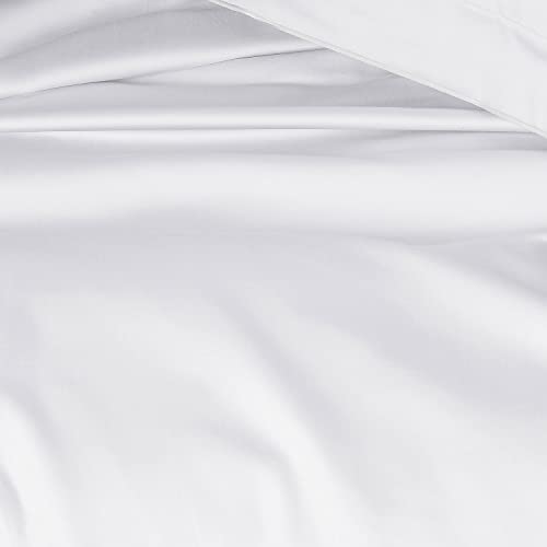 SPREAD SPAIN 500 Thread Count Italian Pure Cotton Flat Sheets, 108" X 108" Inch Super King Size Bedsheet With 2 Pillow Cases, Wrinkle Free Cotton Sheets,White,500 TC - Image 2
