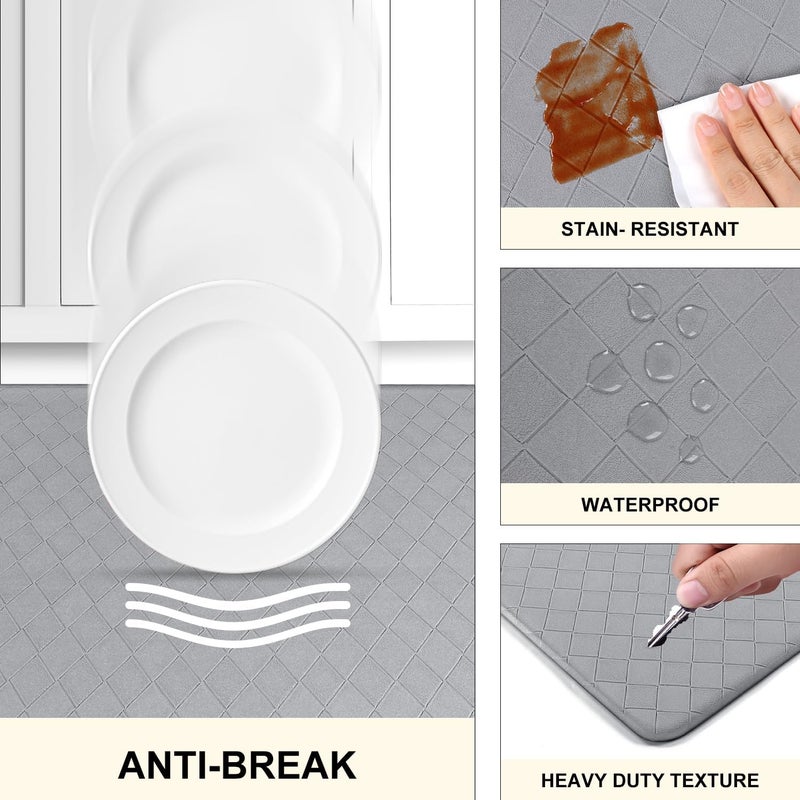 HEBE Anti Fatigue Kitchen Mats for Floor 3 Piece Set Non Slip Waterproof Comfort Standing Mat Runner for Home Office, Sink, Laundry - Image 3