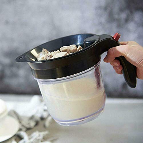 TIYOORTA Gravy Fat Separator, With Bottom Release Strainer 1L Grease Separator Cup, Fat Skimmer for Cooking - Image 4