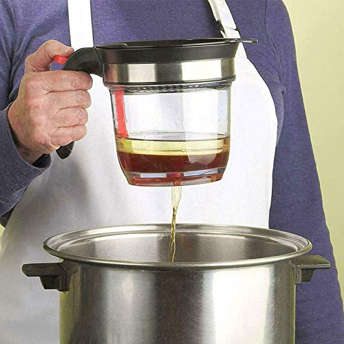 TIYOORTA Gravy Fat Separator, With Bottom Release Strainer 1L Grease Separator Cup, Fat Skimmer for Cooking - Image 5