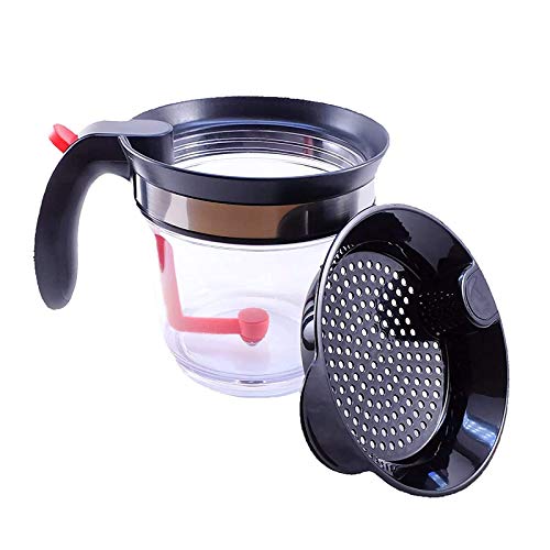 TIYOORTA Gravy Fat Separator, With Bottom Release Strainer 1L Grease Separator Cup, Fat Skimmer for Cooking - Image 1