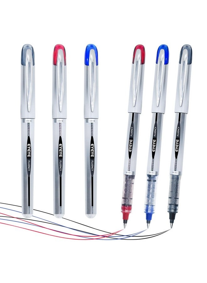 EYEYE Ultra Fluency Rollerball Pens, Fine Point Pens, 0.7Mm Medium Point Liqiud Ink Pens, Smooth Writing Gel Ink Pens Quick Dry, Office School Supplies (Assorted)  - Image 1
