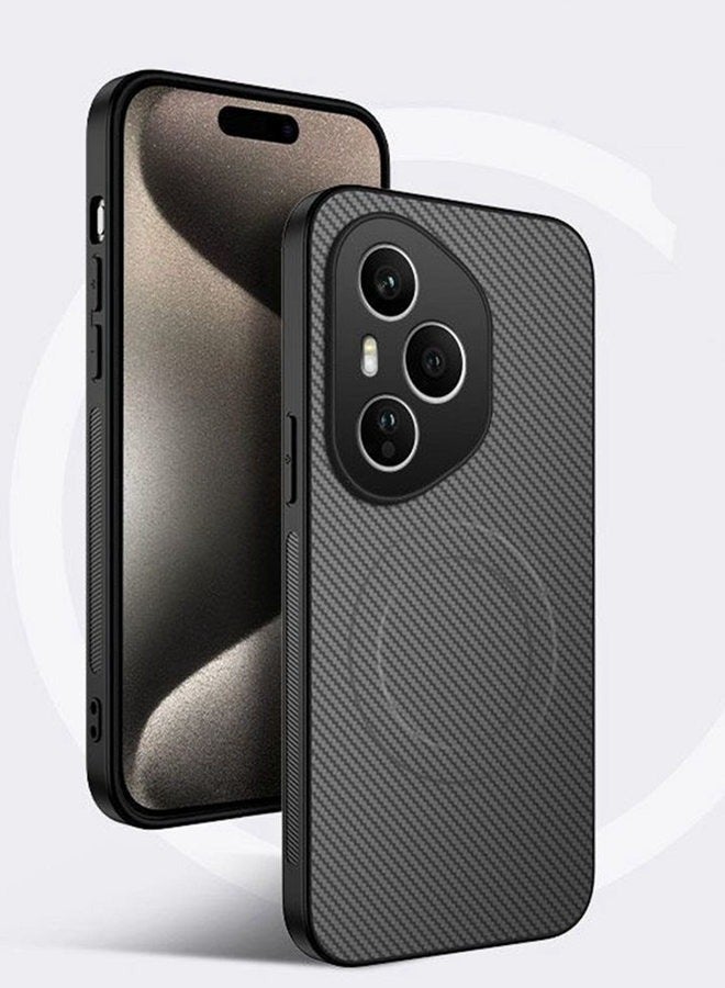 for  Honor 400 Pro Case  ,  Premium Twill Texture Magnetic Case, Raised Camera Lens Protection，Military Grade，Fashion Shockproof  Honor 400 Pro  Cover，Comfortable Touch，Gray - Image 2