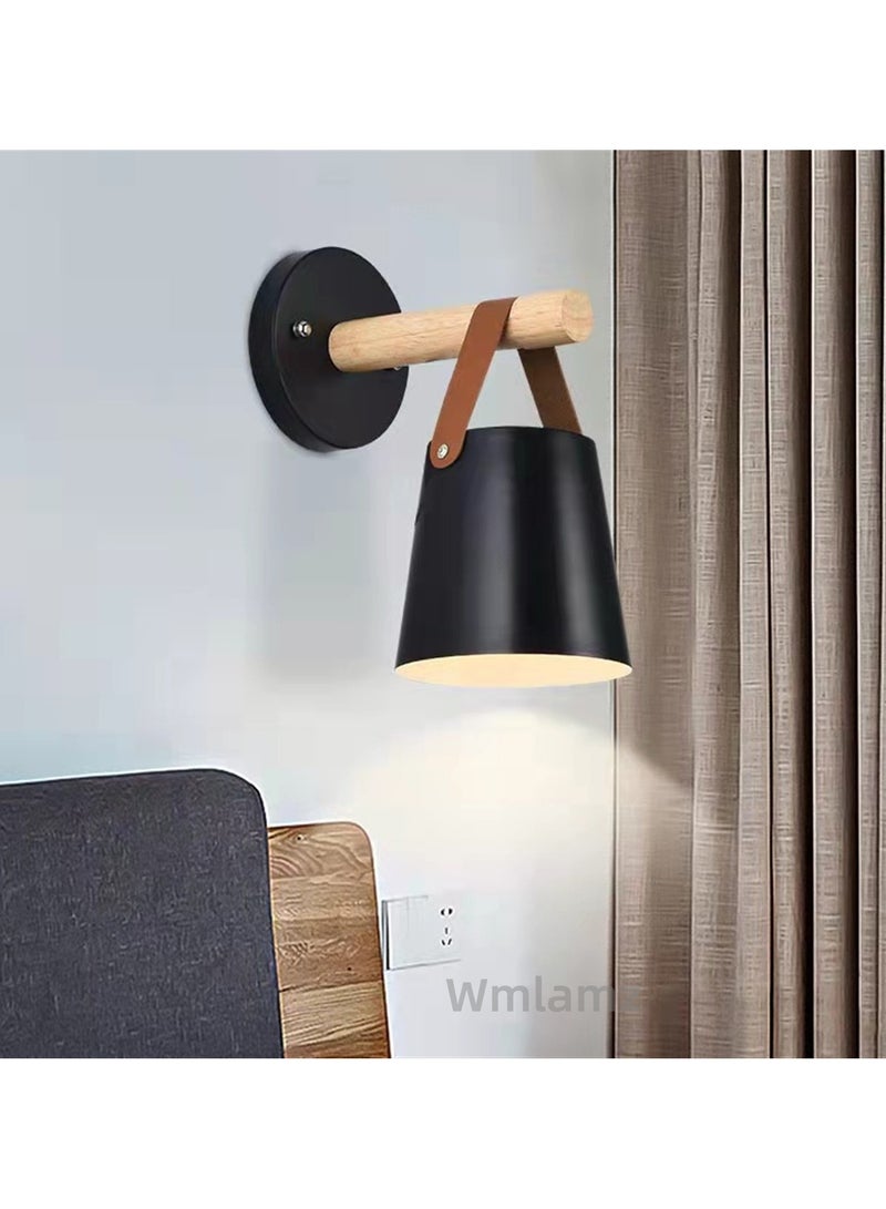 Wmlamz 2pcs Battery Operated Black Wall Lights With Remote, Non Hardwired Study Porch Stair Bedroom Lamps - Image 2