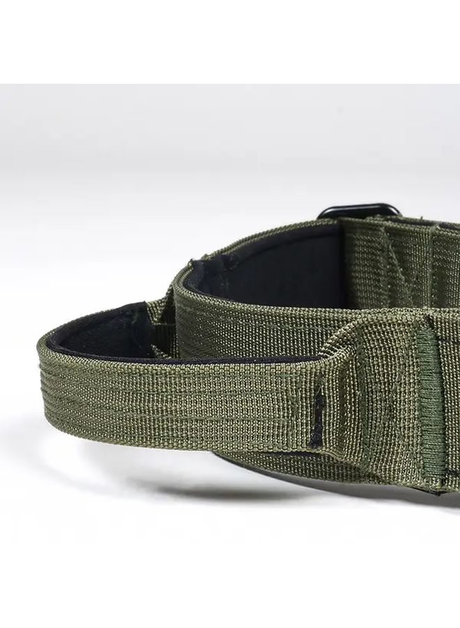 مجموعة أطواق وأحبال كلاب تكتيكية خضراء متينة، حبل قابل للتعديل للكلاب الكبيرة والمتوسطة - Image 3