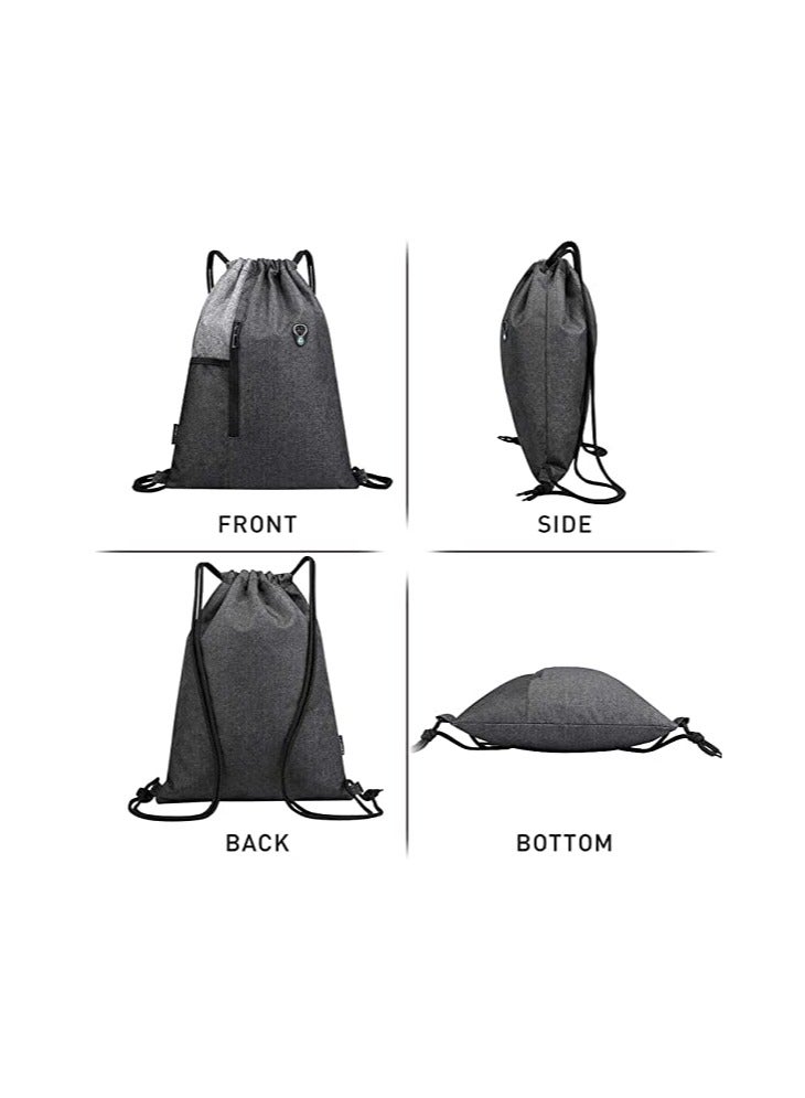 Excefore Drawstring Sackpack Bag, Gymsack Bag with Pocket Gym Sports Bag Outdoor Exercise Running Swimming Backpack Unisex - Image 2