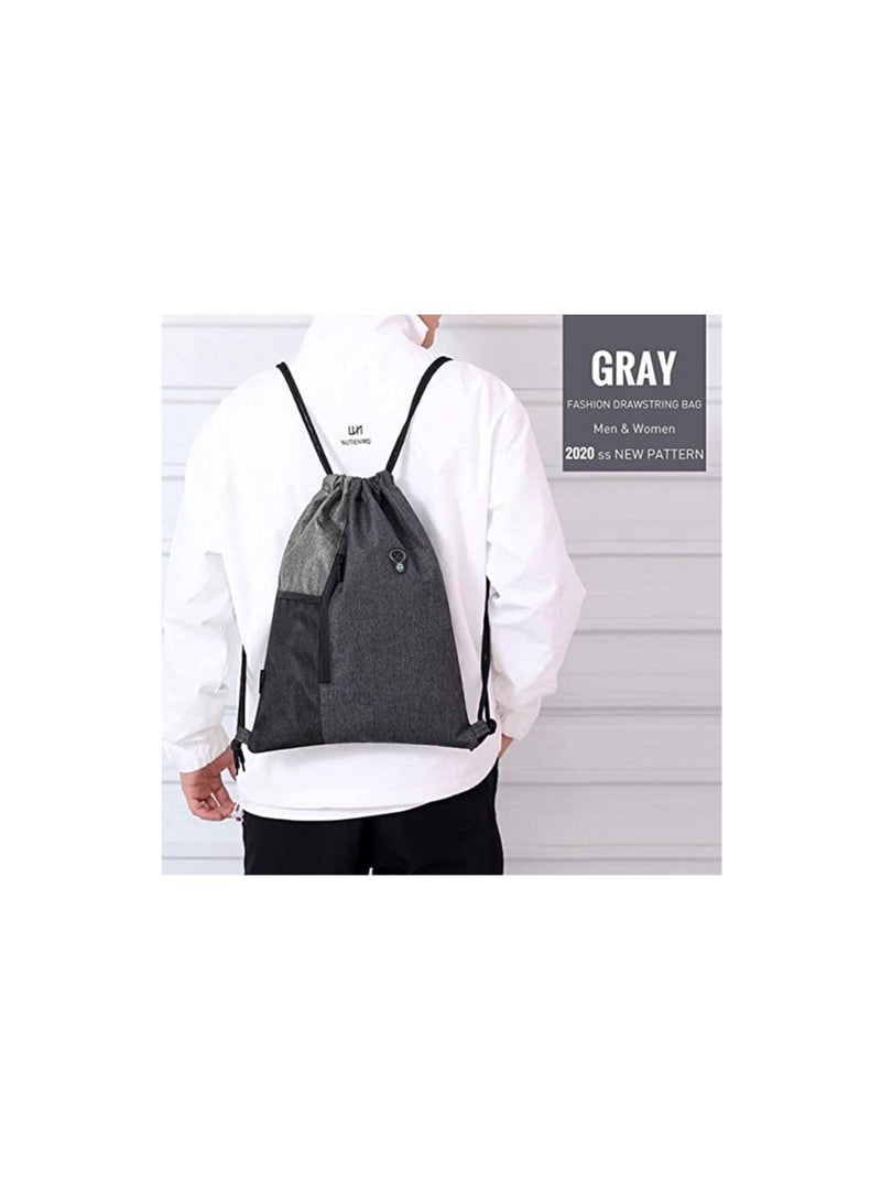 Excefore Drawstring Sackpack Bag, Gymsack Bag with Pocket Gym Sports Bag Outdoor Exercise Running Swimming Backpack Unisex - Image 3