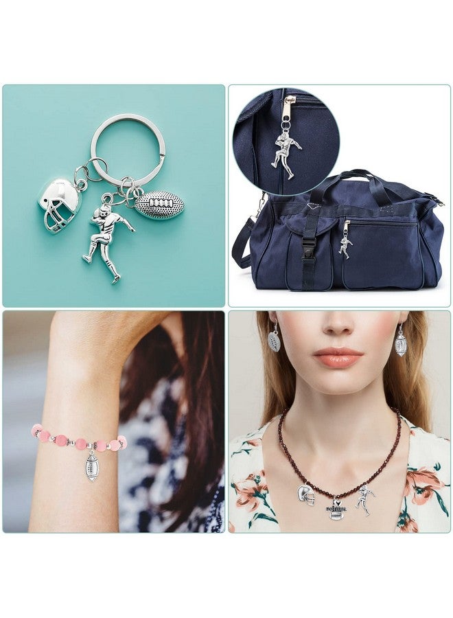 بلولو 70 قطعة من خرزات كرة القدم المختلطة المصنوعة من الفضة على شكل مضرب لاعب كرة قدم، قلادات، صناعة المجوهرات، إكسسوارات، قلادة، سوار، صناعة يدوية - Image 4