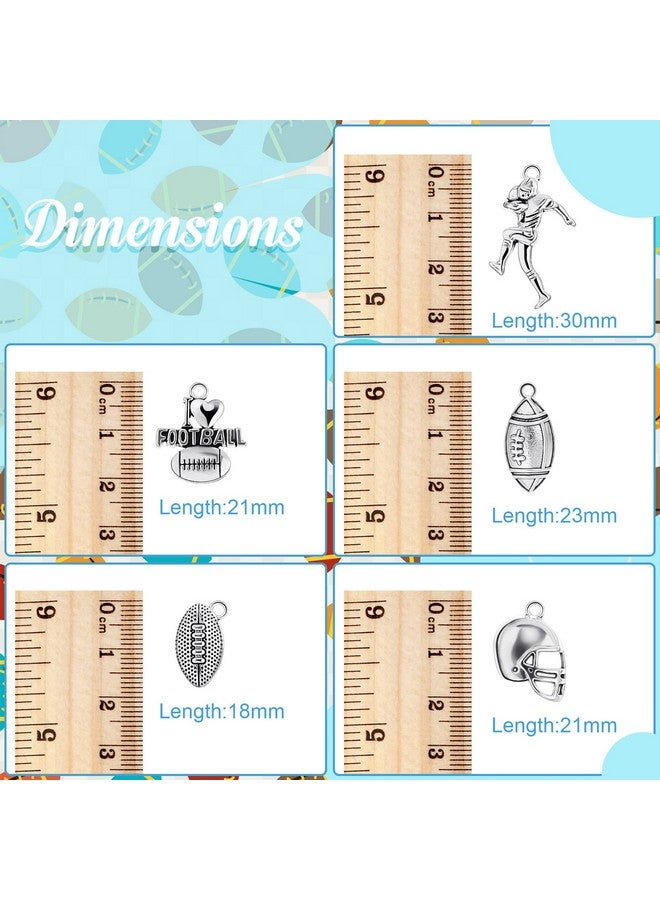 بلولو 70 قطعة من خرزات كرة القدم المختلطة المصنوعة من الفضة على شكل مضرب لاعب كرة قدم، قلادات، صناعة المجوهرات، إكسسوارات، قلادة، سوار، صناعة يدوية - Image 2