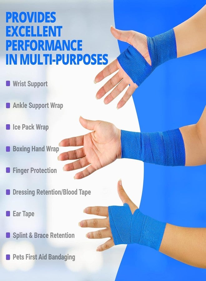 AGAM MuscleFix Breathable Self Adhesive Wrap, Athletic, Non Woven Cohesive Bandage - for Sports, First Aid Medical, Wrist, Swelling (7.5 cm X 4.5 mtr- Pack of 8) (Lavender, Purple, Orange, Black & Green) - Image 4