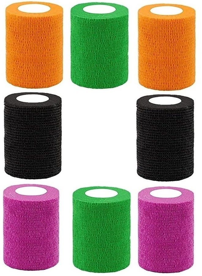 AGAM MuscleFix Breathable Self Adhesive Wrap, Athletic, Non Woven Cohesive Bandage - for Sports, First Aid Medical, Wrist, Swelling (7.5 cm X 4.5 mtr- Pack of 8) (Lavender, Purple, Orange, Black & Green) - Image 1