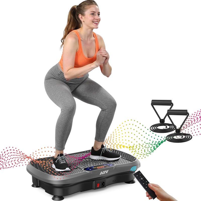 AXV Vibration Plate Fitness Platform Exercise Machine Vibrating Shaking Full Body Shaker Workout Vibrate Stand Shake Board Sport Gym for Weight Loss Fat Burner for Women Men - Image 1