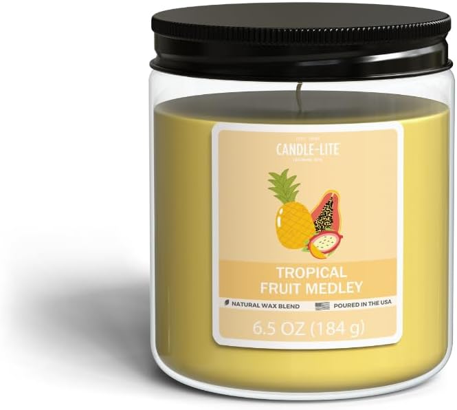 CANDLE-LITE Tropical Fruit Medley Scented Jar Candle - 6.5oz