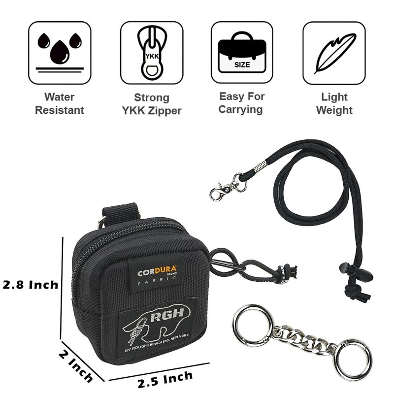 RE ROUGH ENOUGH Rough Enough Earbud Ear Bud Case Pouch Holder Carrying with Neck Lanyard Keychain for Wired Wireless Bluetooth Earbuds - Image 5