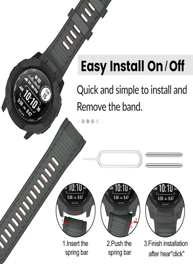 MYSNBKN Compatible with Garmin Instinct 2X Band,Adjustable Soft Silicone Replacement Sport Watch Wristband Strap for Garmin Instinct 2X/Solar/Tactical - Image 2
