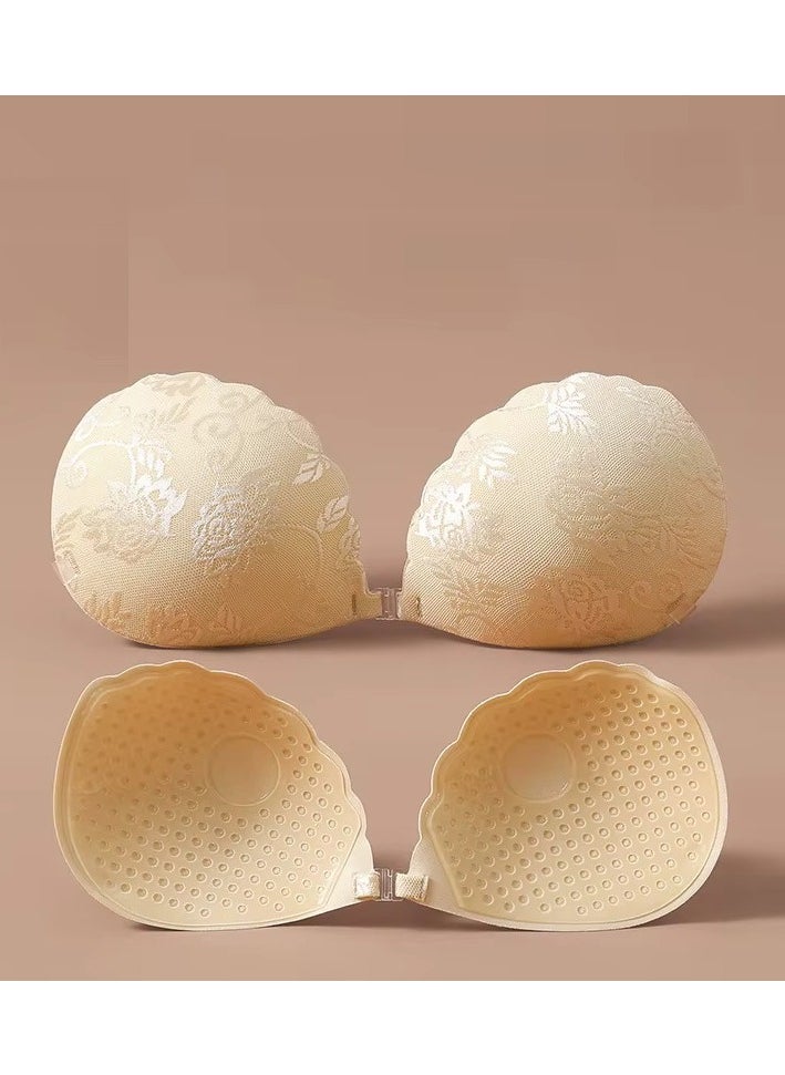 Jomo Store - Push Up Self Adhesive Silicone Bra with Shell-Shaped Outer Lace Design – Strapless, Invisible, Front Closure - Image 1
