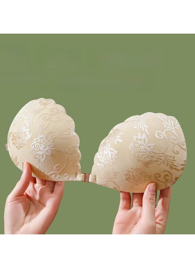 Jomo Store - Push Up Self Adhesive Silicone Bra with Shell-Shaped Outer Lace Design – Strapless, Invisible, Front Closure - Image 1