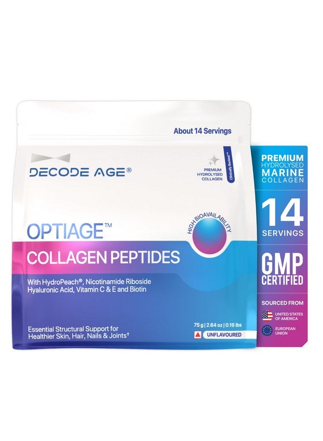 Decode Age OptiAge Collagen Supplement | Supports Hair, Skin, Bone and Joint Health | 75 gm, 14 Servings - Image 1