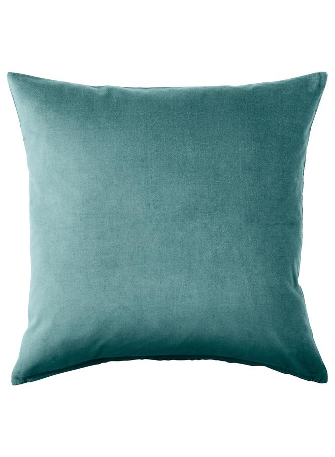 Zaboon Cushion Cover, Dark Grey-Turquoise, 65X65 Cm - Image 1