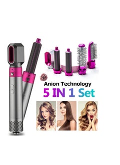 DIGI CORE 5 in 1 Hot Air Comb Adjustable Heat Hair Dryer Hot Air Brush Styler And Volumizer Hair Straightener Curler Comb Negative Ion One Step Hair Dryer Brush  - Image 4