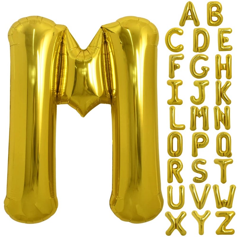 TONIFUL 40 Inch Large Gold Letter M Balloon Foil Mylar for 2026 New Year Eve Graduation Wedding Baby Shower Birthday Party Anniversary Supplies Decorations - Image 3