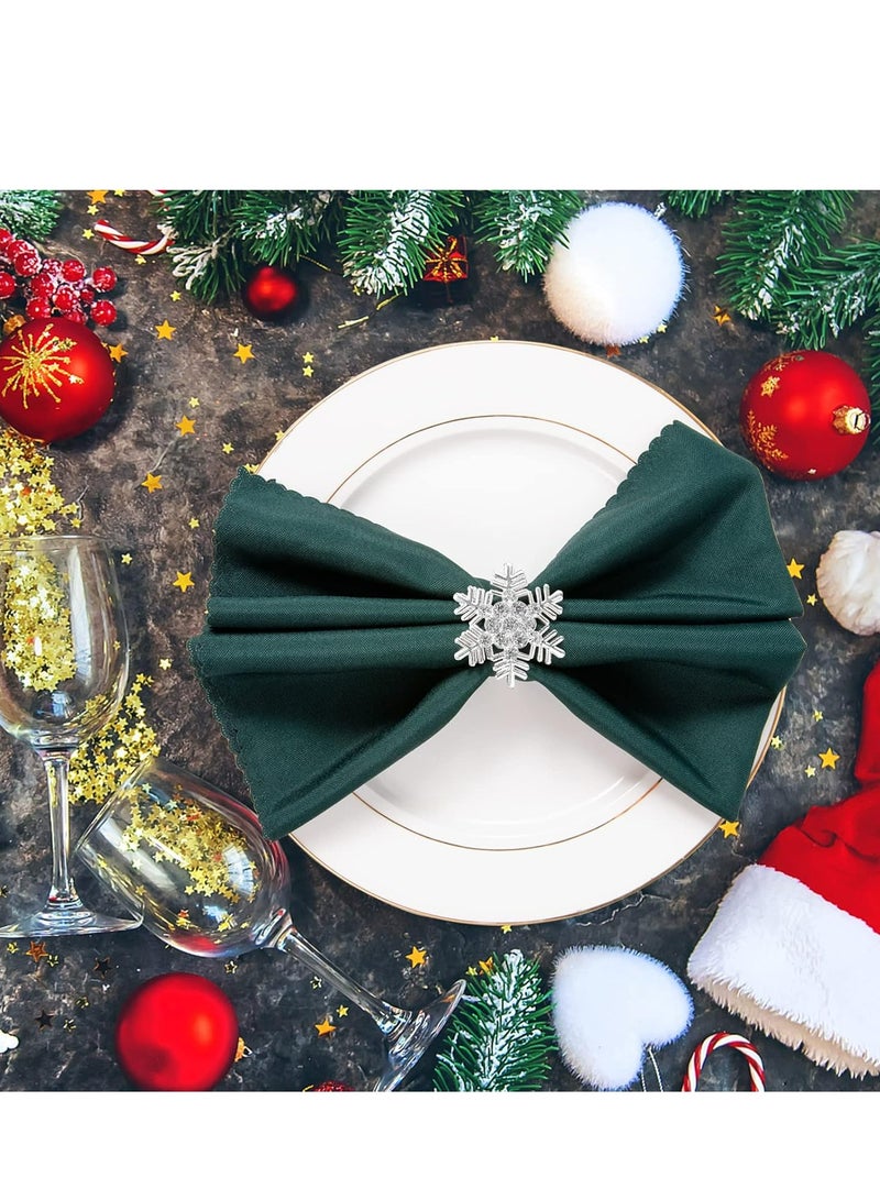 Oasisgalore Set of 8 Silver Snowflake Metal Napkin Rings, Holiday Dinner Party Wedding Banquet Table Decorations. - Image 2