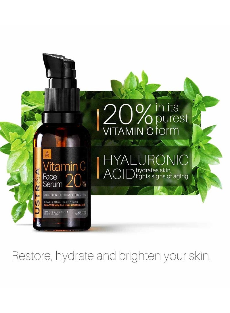 Ustraa 20% Vitamin C Face Serum with Hyaluronic Acid 20% Vitamin C in the Purest form 30ml - Image 4