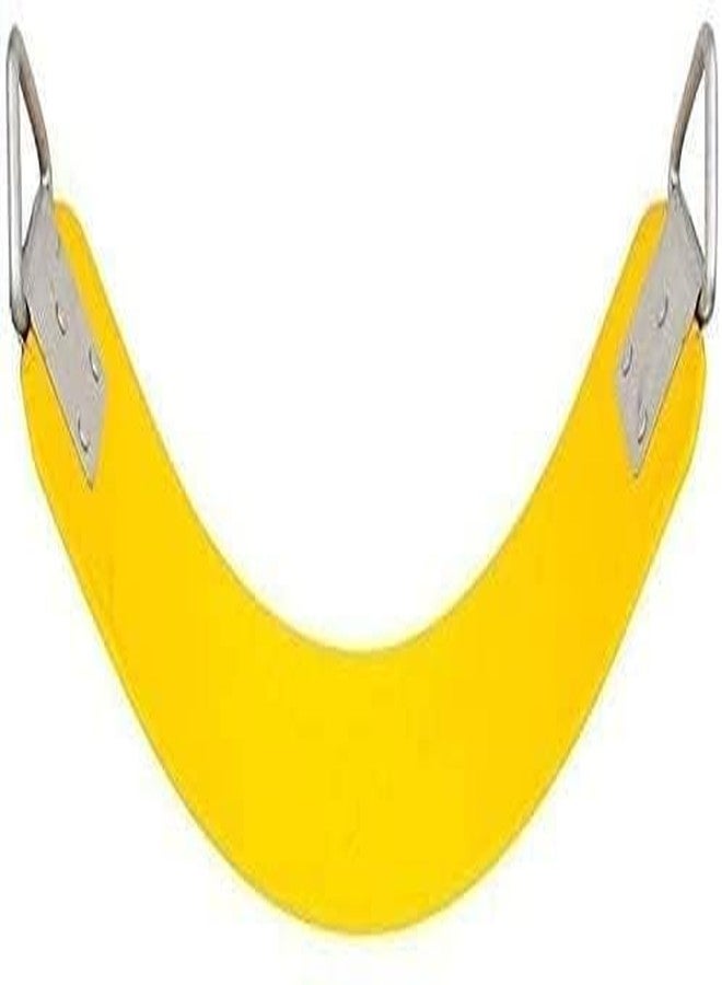 CHARMING TREASURES مقعد أرجوحة من بلاستيك EVA المرن شديد التحمل من CHARMING TREASURES مع حلقة مثلثة معدنية للأطفال والكبار - أصفر | الحد الأقصى للوزن 300 كجم - Image 1