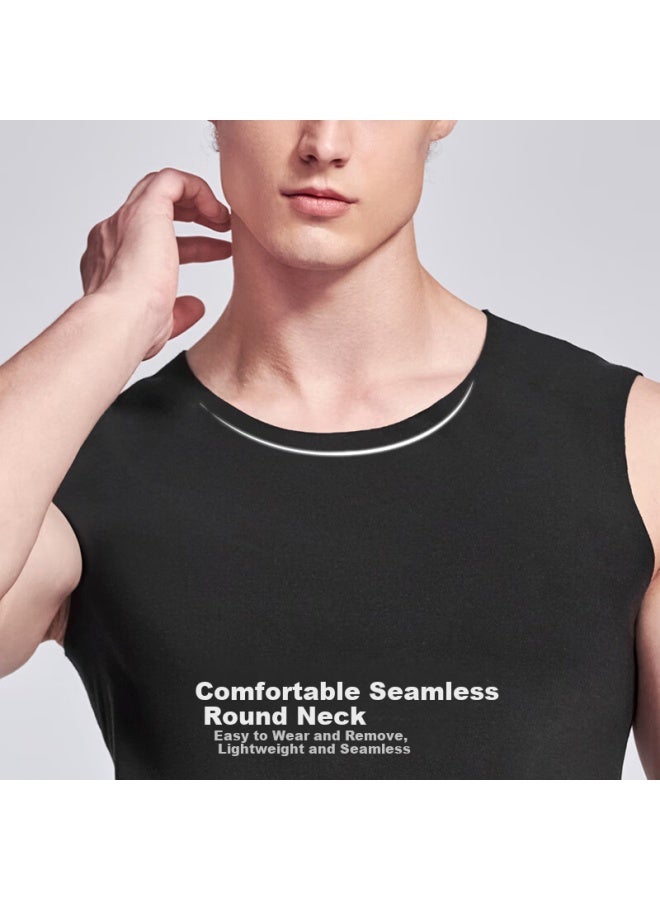 Maniform Men's Camellia Round Neck Antibacterial Seamless Skin-friendly Thermal Base Layer Vest Thickened For Autumn And Winter - Image 2