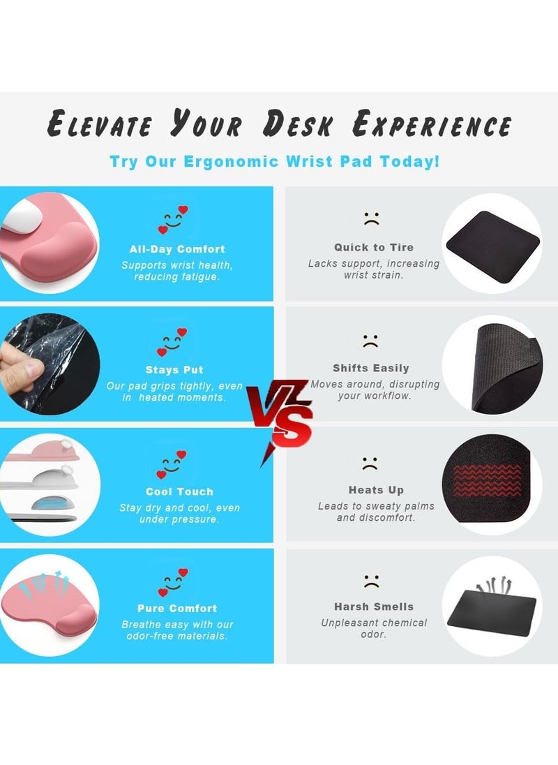 Bukela - Office Mousepad with Gel Wrist Support - Ergonomic Gaming Desktop Mouse Pad Wrist Rest - Design Gamepad Mat Rubber Base for Laptop Computer -Silicone Non-Slip Special-Textured Surface - Image 1