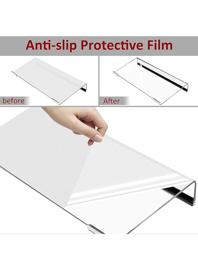 erorex Acrylic Clear Computer Keyboard Stand For Desktop Keyboard Riser Wrist Rest For Ergonomic Typing Working With Mouse Pad Anti Slip Clip White Plastic Film - Image 2