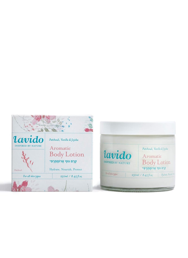 Lavido Lavido  Natural Aromatic Body Lotion  Clean NonToxic Skincare Patchouli  Vanilla 84 fl oz  250 ml 