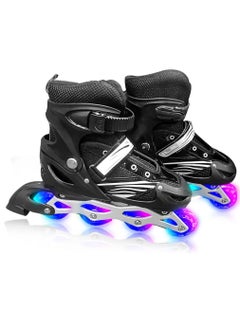 Inline Skate for Kids Adults Adjustable Size Roller Skates with Full Light Up Wheels, Flashing Roller Blades Single Row Roller Skates Outdoor Indoor Skate Shoes for Teens Youth Children Beginner Sport