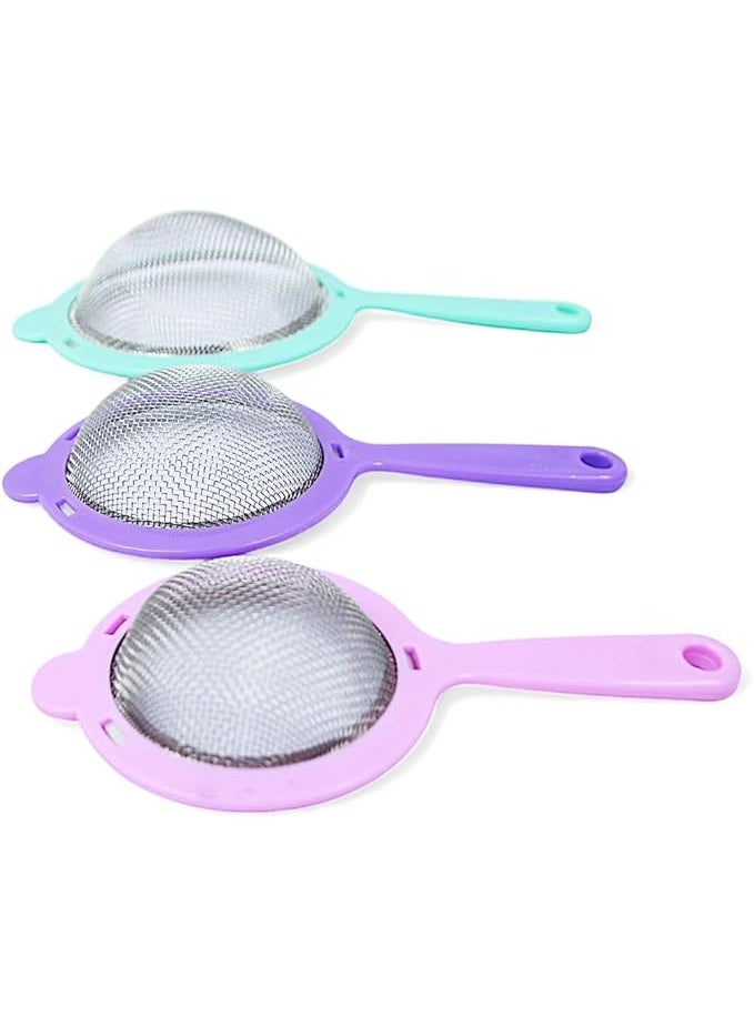 يانيك مصفاة يانيك بريميوم بمقابض مريحة ومتينة لغسل الفواكه والخضروات والطهي – أدوات تصفية متعددة الاستخدامات للمطبخ لتحضير الطعام والتصفية (طقم من 3 قطع) - Image 2