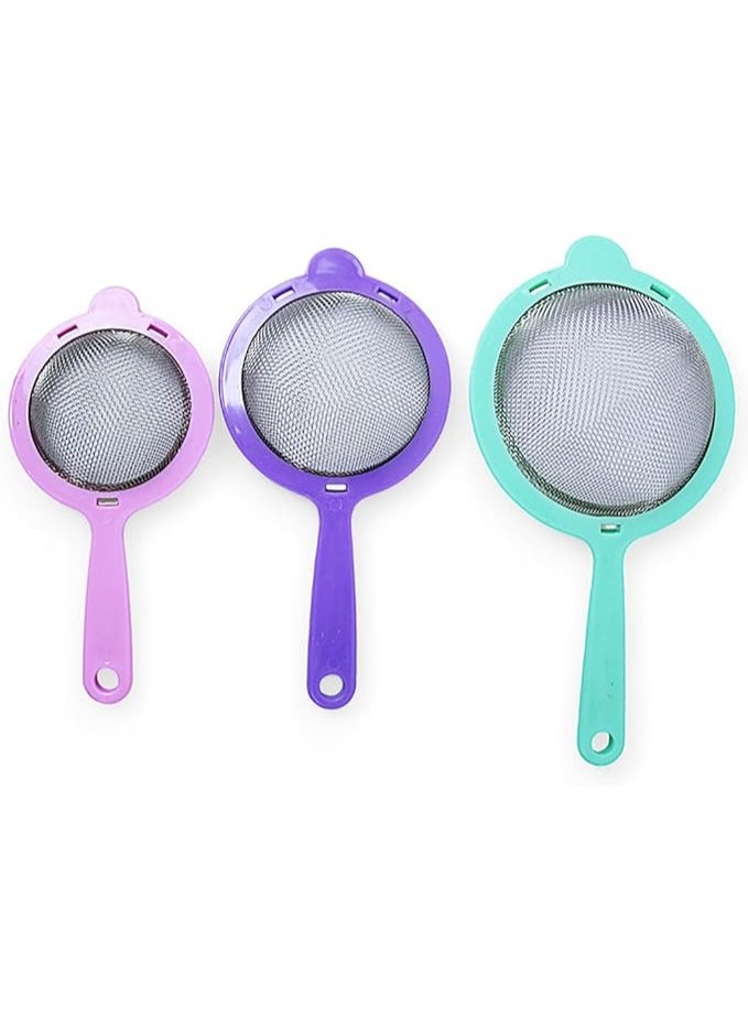 يانيك مصفاة يانيك بريميوم بمقابض مريحة ومتينة لغسل الفواكه والخضروات والطهي – أدوات تصفية متعددة الاستخدامات للمطبخ لتحضير الطعام والتصفية (طقم من 3 قطع) - Image 1