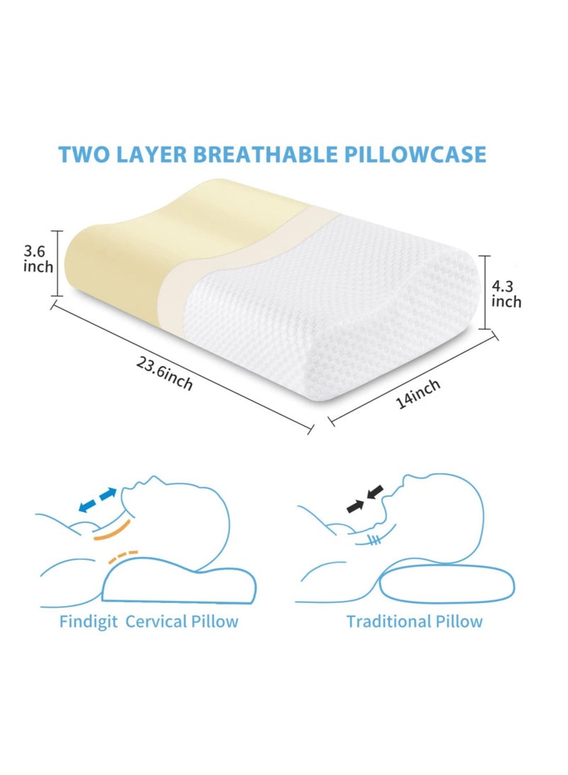 Ergonomic Cervical Orthopedic Sleep Neck Pillow for Neck Shoulder Pain, Side Sleeper Neck Contour Support Memory Foam - Image 2