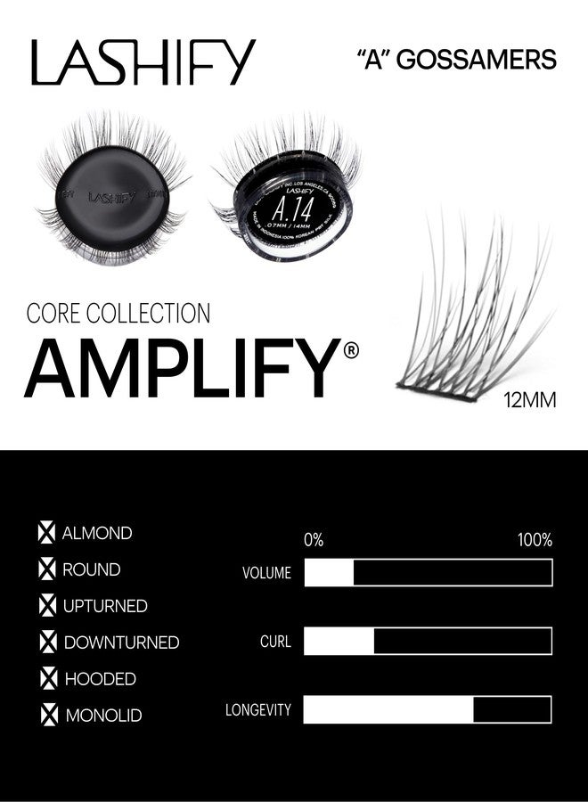 Lashify Amplify 12mm GossamerDIY Eyelash Extensions Refill, Black, Easy False Eyelashes for a Natural Look - Image 3