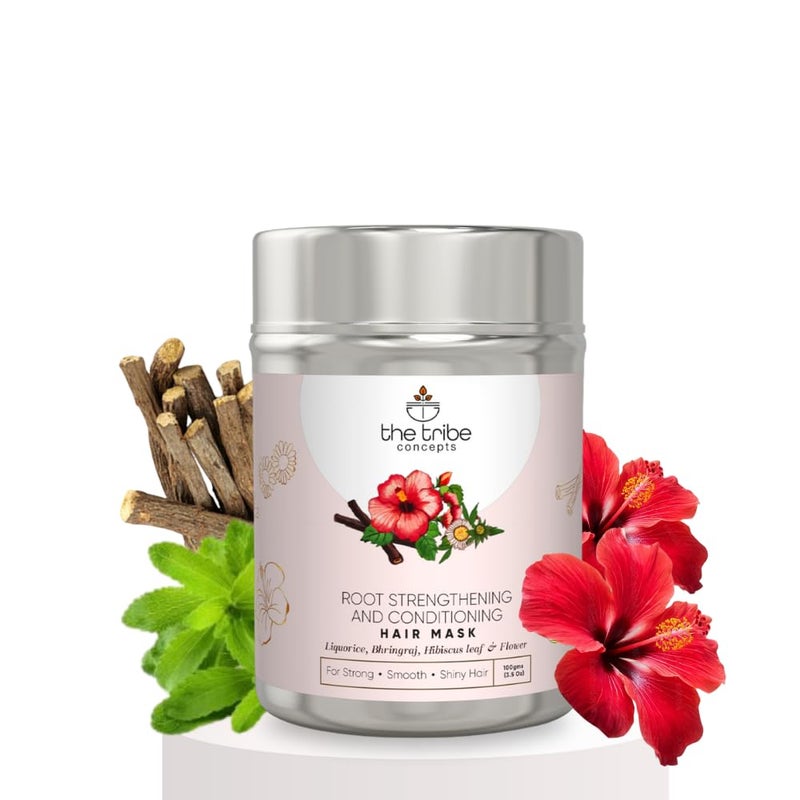 The Tribe Concepts Root Strengthening Conditioning Hair Mask For Frizz Control,Damage Protection Smoothening With Liquorice,Strengthens Roots-For All Types-1 Count,Natural 100 g Pack of 1 Standard
