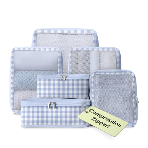 Vandel SpaceSaving Compression Packing Cubes for Women Men 6Pack Compressible Carry On Suit Case Organizer Luggage Packing Cubes for Travel Compression Organizer Bags for Luggage Suitcase Cube - Image 1