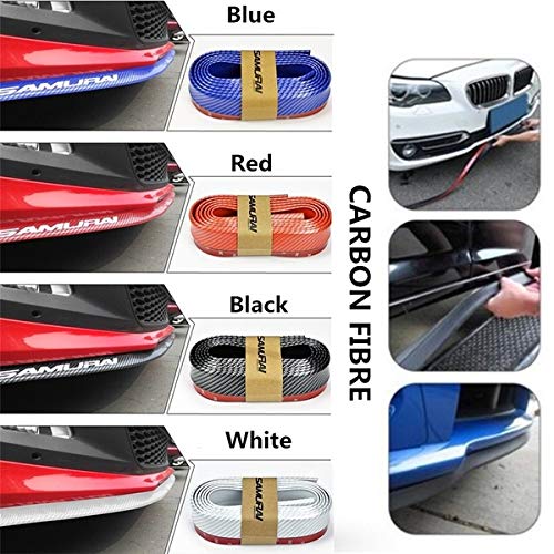 Automaze Samurai Car Body Kit Bumper Lip Side Skirt Rubber Edge Decorative Protector, 2.5 Meter with 3M Tape & Screws (Black Carbon) - Image 3