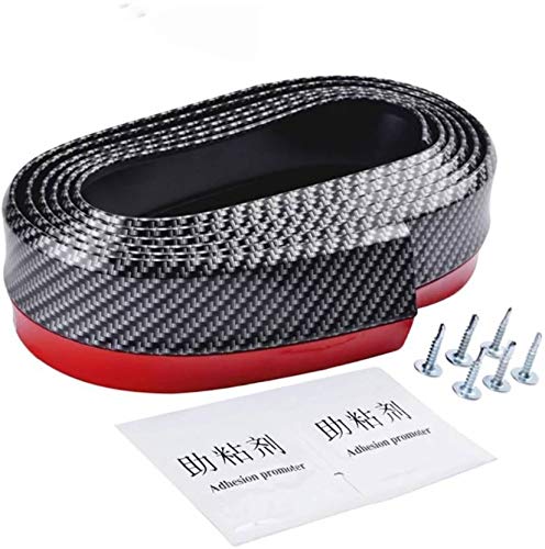 Automaze Samurai Car Body Kit Bumper Lip Side Skirt Rubber Edge Decorative Protector, 2.5 Meter with 3M Tape & Screws (Black Carbon) - Image 4