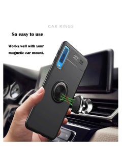 VINSOC Magnetic Car Mount Dedicated Cover With finger Ring Holder Casefor Samsung Galaxy A70 Blue  - Image 3