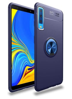VINSOC Magnetic Car Mount Dedicated Cover With finger Ring Holder Casefor Samsung Galaxy A70 Blue  - Image 1